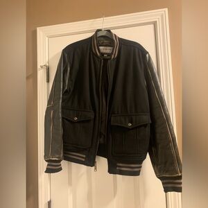 Marc New York Black and Brown Bomber Jacket